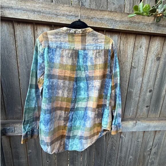 ISABELLE SINCLAIR lightweight flannel long sleeve TOP Shirt ANTHROPOLOGIE Large - Picture 2 of 6